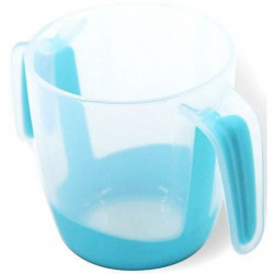 MILL'O BÉBÉ Tasse d'apprentissage a anses  - Ergonomique - Bi-matiere - Bleu - 22 cl