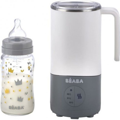 BEABA, Milkprep' Préparateur de biberon, Pour Bébé et Enfants, Chauffe Rapide, Lait en Poudre, Lait Maternel... - Gris