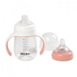 Béaba Tasse Biberon d'Apprentissage 2en1 Rose 210ml