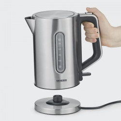 SEVERIN WK3416 Bouilloire design 1,7 L, ébullition rapide, Sans Bisphénol A, Arret auto, Range câble, Socle 360°, Inox