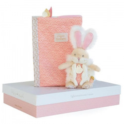 DOUDOU ET COMPAGNIE Lapin de sucre - Coffret Proteges Carnet De Santé+Doudou Rose Sucr