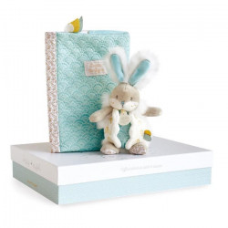 DOUDOU ET COMPAGNIE Lapin de sucre - Coffret Protege carnet de santé + Doudou Amande