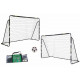 2 Buts de foot tubes métalliques. Taille 240 x 150 cm avec Filet, Tubes structure 26 mm + Ballon foot Taille 5