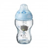 TOMMEE TIPPEE Biberon en Verre Closer to Nature, 250ml, Bleu Décoré