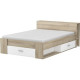 OXYGENE LIT adulte 140 x 190 cm - Contemporain - Décor Chene Kronberg et blanc