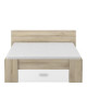 OXYGENE LIT adulte 140 x 190 cm - Contemporain - Décor Chene Kronberg et blanc