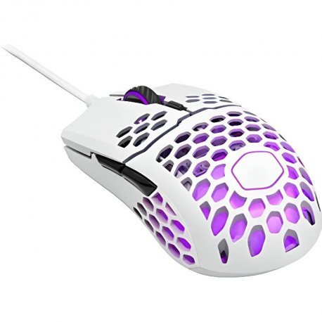 COOLER MASTER MM711 White matte RGB Souris Gaming ultra-légere - 60 Grammes - Capteur optique Pixart 16000 dpi - Blanc