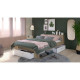 OXYGENE LIT adulte 140 x 190 cm - Contemporain - Décor Chene Kronberg et blanc