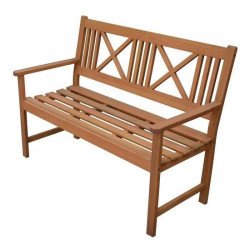 Banc de jardin 120cm en bois exotique Eucalyptus FSC - 120 x 60 x 90 cm