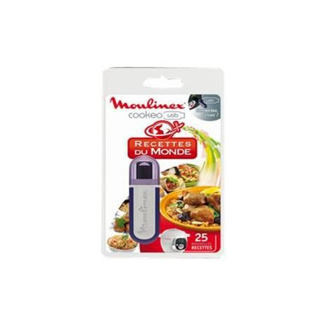 MOULINEX XA600111 Clé USB « Recettes du monde » pour multicuiseur Cookeo USB CE702100 et CE853100, 25 recettes supplémentaires