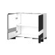 EXTRA - Meuble haut de cuisine L 80cm 2 Portes vitrées  -  Gris Laqué