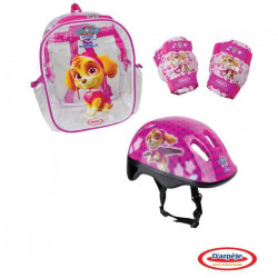 PAT PATROUILLE Sac 3 protections rose : casque + coudieres + genouillere