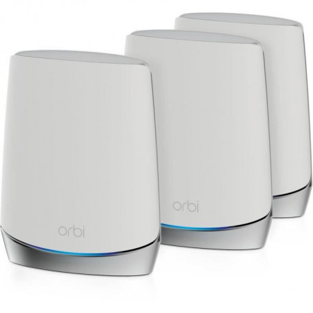 NETGEAR Systeme WIFI 6 Mesh Orbi RBK753 Tri-band AX4200 - Pack de 3 - jusqu'a 60 appareils connectés et 525 m² de couverture