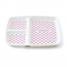 MILL'O BÉBÉ Plateau baby 3 compartiments en mélamine - Blanc décor Petits Coeurs roses