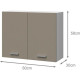 EXTRA - Meuble haut de cuisine 80cm 2 Portes  -  Gris Argile Mat