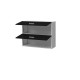 EXTRA - Meuble haut de cuisine 80cm 2 Portes a projection  -  Noir Mat