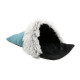 TYROL Couchage chaussette en fourrure pour chat/petit chien - Sac de couchage poils long doux - Dim. 54x32cm