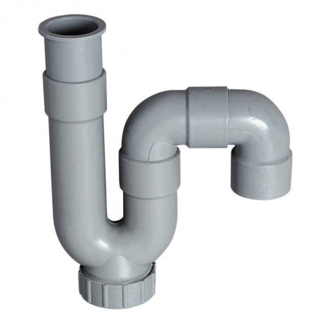 WIRQUIN Siphon de lavabo - PVC - Sortie horizontale ou verticale a coller