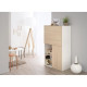 EKIPA Meubles multi fonction 2 portes - Décor chene clair et Blanc - L 80 x P 48 x 137 cm - FLIP