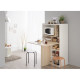 EKIPA Meubles multi fonction 2 portes - Décor chene clair et Blanc - L 80 x P 48 x 137 cm - FLIP