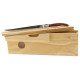 PRADEL EXCELLENCE Coffret a saucissons en bois + 1 couteau Laguiole beige et noir