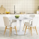 Table a manger ronde - Simili blanc brillant - TULIPE