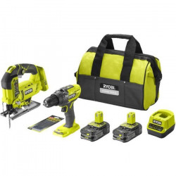 RYOBI One+ Duo perceuse a percussion + scie sauteuse sans fil 18V - RCK182B-225SA6 - 2 batteries 2,5 Ah - 6 lames - sac de ra…