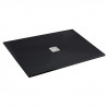 MITOLA Receveur de douche rectangulaire a poser Lotus - 140 x 90 cm - Résine composite - Noir - Bonde au centre