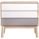 Commode avec 3 tiroirs - En panneaux de particules et MDF - Chene Blanc Gris Motifs - Scandinave - L 80 x P 40 x H 75 cm