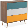 Commode 03A Trevis - 3 tiroirs - Métal et bois massif - 80 x 40 x 80 cm