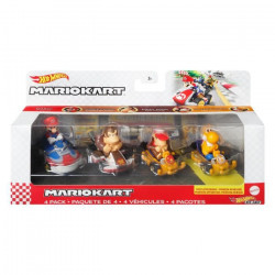 Hot Wheels - Mario Kart  - Pack De 4 Vehicules Mario Kart - Mini-Véhicules