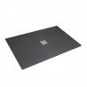 MITOLA Receveur de douche rectangulaire a poser Lotus - 120 x 90 cm - Résine composite - Gris anthracite - Bonde au centre