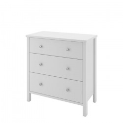 STEENS Commode 3 tiroirs - Laqué blanc MDF - L 80 x P 41 x H 84 cm - TROMSÖ