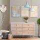 Commode KENT - 6 tiroirs  - Chene et blanc - L 120 x P 40 x H 80 cm