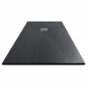 MITOLA Receveur de douche rectangulaire a poser Liwa - 140 x 90 cm - Résine composite - Gris anthracite