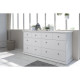 PARISOT Commode 8 Tiroirs Blanc - L 152 x P 46 x H 77 cm - MANON