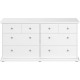 PARISOT Commode 8 Tiroirs Blanc - L 152 x P 46 x H 77 cm - MANON