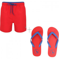 SOUTH SHORE Short de Bain avec Tongs Rouge/Bleu Homme