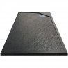 MITOLA Receveur de douche rectangulaire a poser Oasis - 100 x 80 cm - Résine composite - Gris anthracite