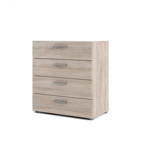 TVILUM Commode 4 tiroirs - Chene Truffe - L 80 x P 40 x H 68,5 cm - TYHJA