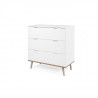 Commode Göteborg - 3 tiroirs - Décor chene sonoma Blanc - Scandinave - L 79,8 x P 40 x H 86,5 cm
