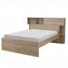 GAMI Calvi Lit adulte + Tete de lit avec rangement  1 Porte - Décor chene - 140x190 cm