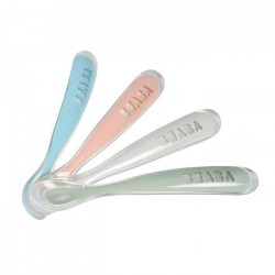 Béaba Repas Set de 4 Cuillleres Silicone 1er Âge