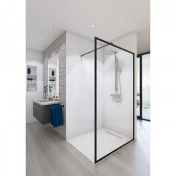 AURYS Paroi de douche en kit BALEARES  ATELIER N°4 - Verre Timeless 8 mm trempé by Saint-Gobain - L.100 cm x  H.198 cm