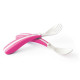 MILL'O BÉBÉ Lot de 2 couverts ergonomiques (cuillere, fourchette) - Blanc grenadine - Sous blister