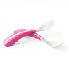 MILL'O BÉBÉ Lot de 2 couverts ergonomiques (cuillere, fourchette) - Blanc grenadine - Sous blister