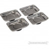 SILVERLINE Lot de 4 plateaux magnétiques