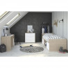 PARISOT Chambre enfant complete 3 pieces - Lit + commode + bureau - Style contemporain - Décor chene jackson et blanc - LIAM