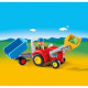 PLAYMOBIL 6964 - PLAYMOBIL 1.2.3 - Fermier avec Tracteur et Remorque