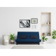 DUNLOPILLO Banquette Clic clac - Tissu Indigo + 2 coussins Noir - L 194 x P 98 x H 100 cmROXI